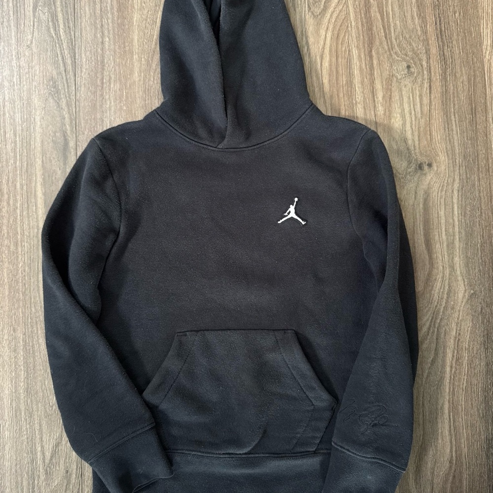 Nike Jordan Black Hoodie with Red Jumpman Logo